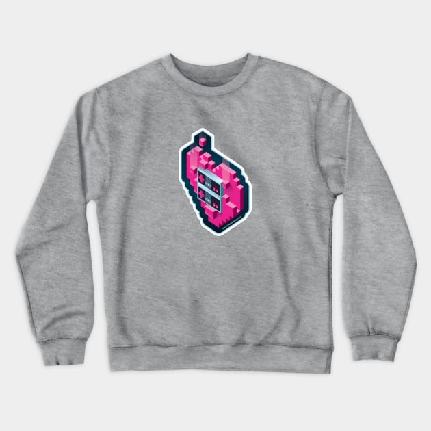 8-Bit Retro Gamer Heart Crewneck Sweatshirt by BurchCreativeDesign